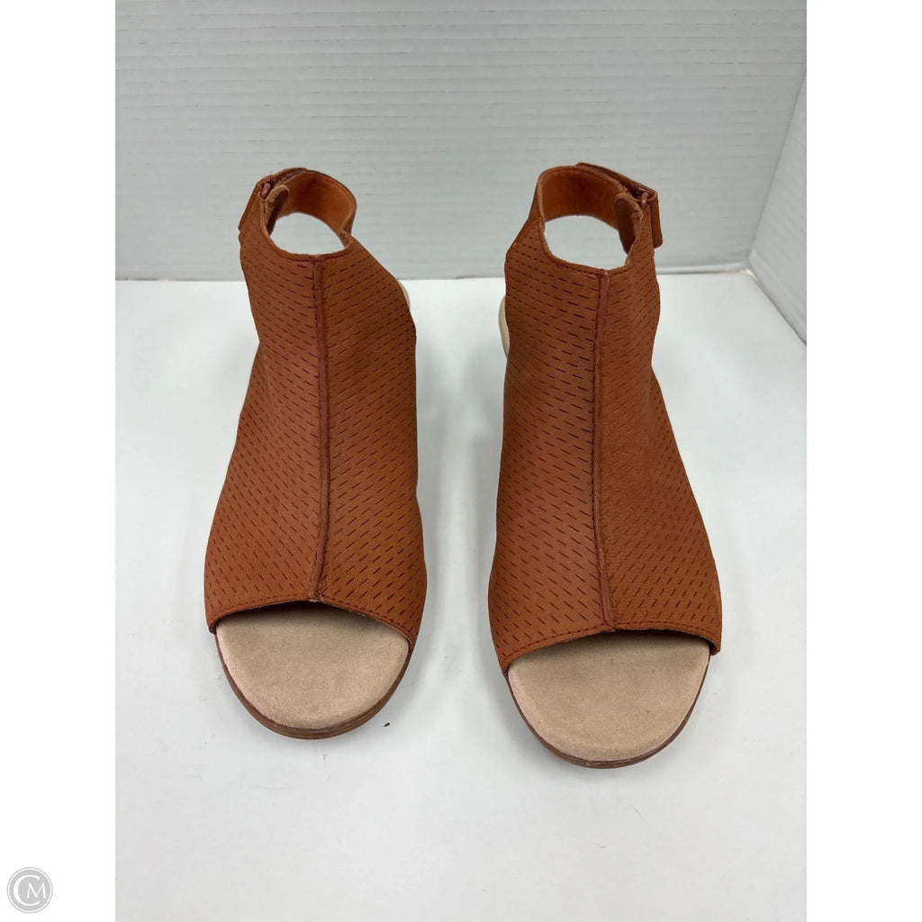 Sandals Heels Block By Clarks In Brown, Size: 8.5
