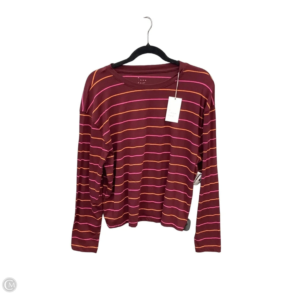 Top Long Sleeve By A New Day In Striped Pattern, Size: L