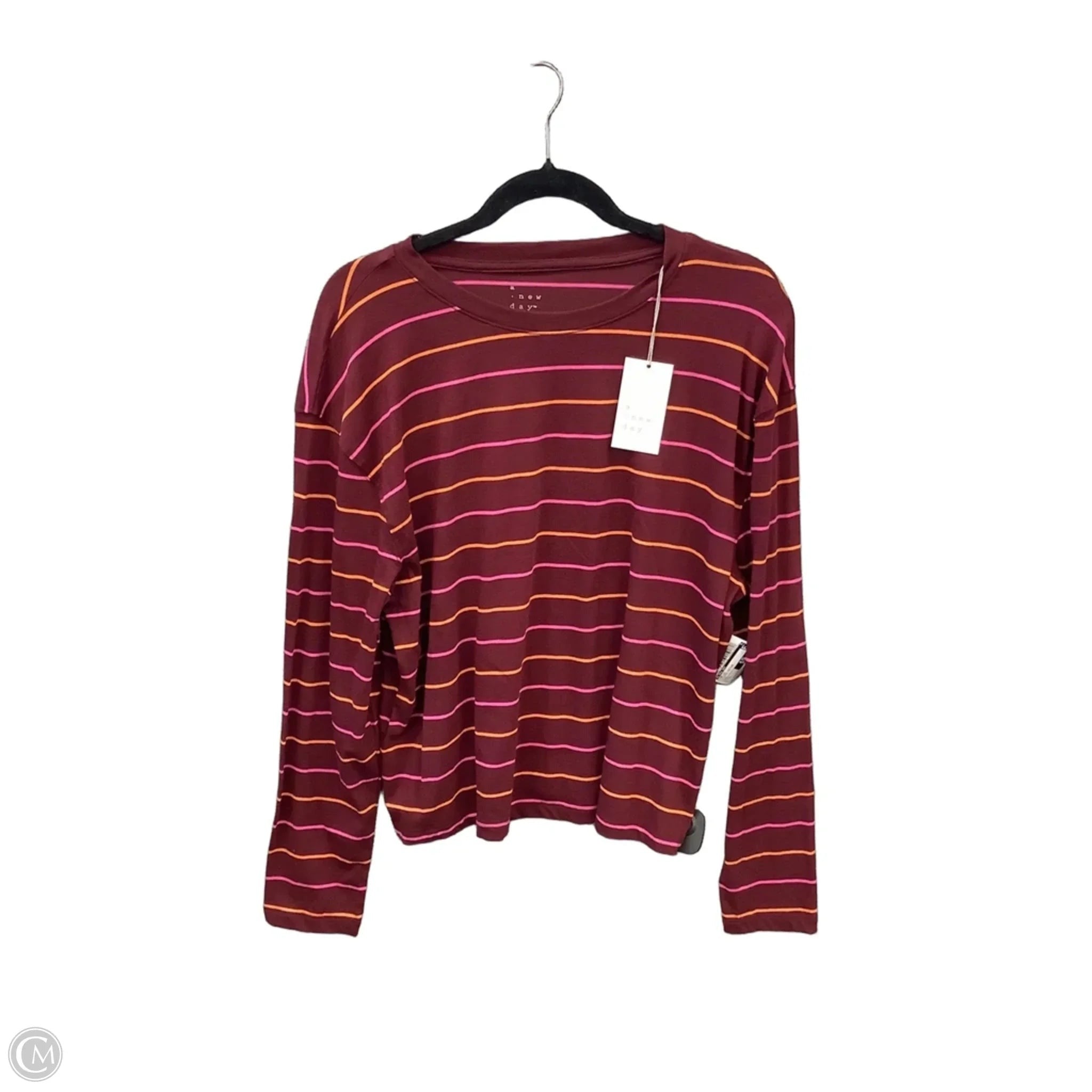 Top Long Sleeve By A New Day In Striped Pattern, Size: L