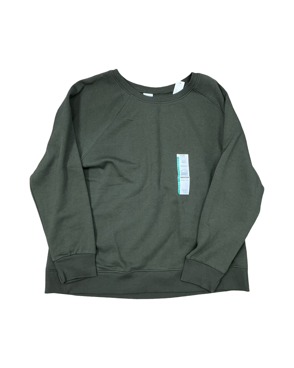 Sweatshirt Crewneck By Time And Tru In Green, Size:Xl