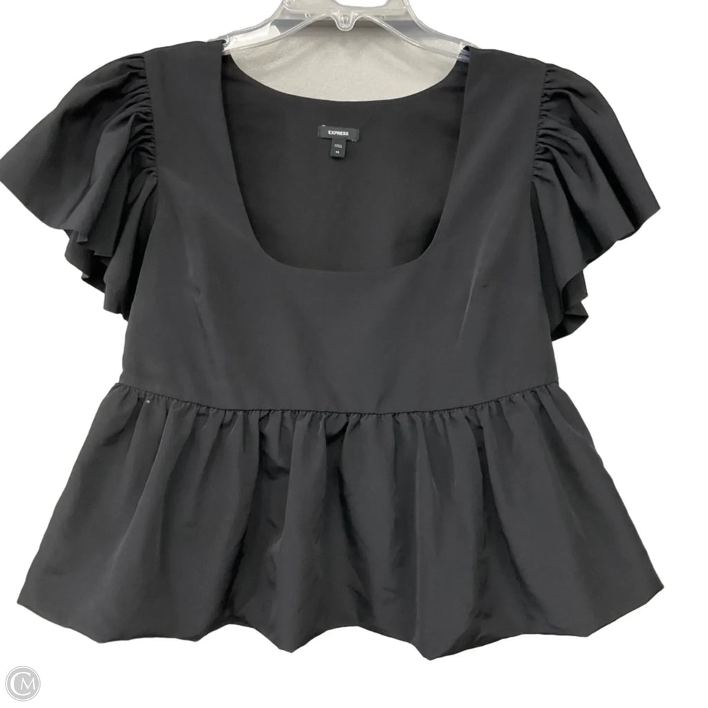 Top Short Sleeve By Express In Black, Size: Xs