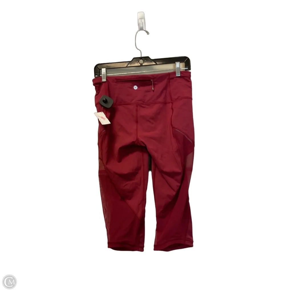 Athletic Capris By Lululemon In Red, Size: 8