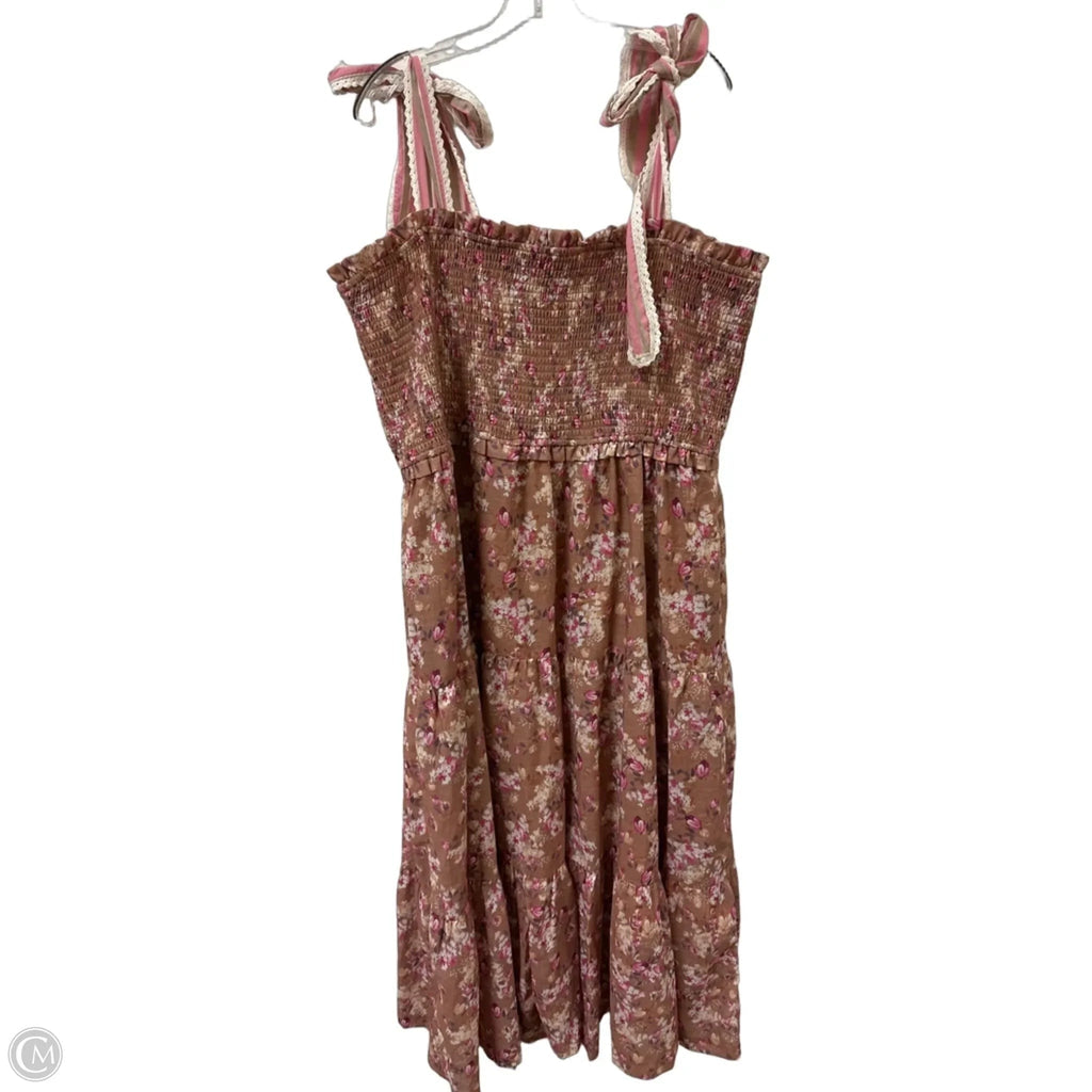 Dress Casual Maxi By Davi & Dani In Brown, Size: 3x