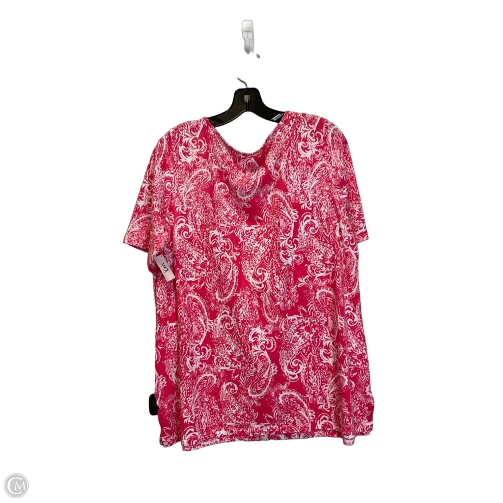 Top Short Sleeve By Kim Rogers In Pink, Size: L