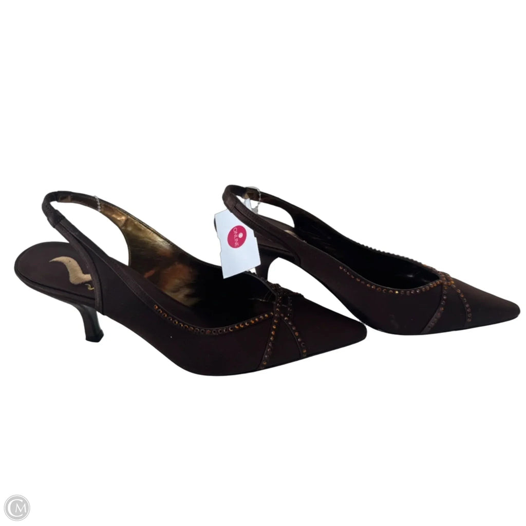 Shoes Heels Kitten By Nina In Brown, Size: 8