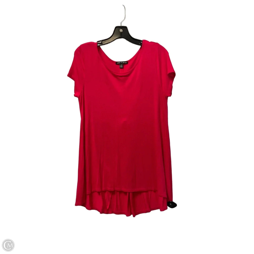 Top Short Sleeve Basic By Cable And Gauge In Pink, Size: L