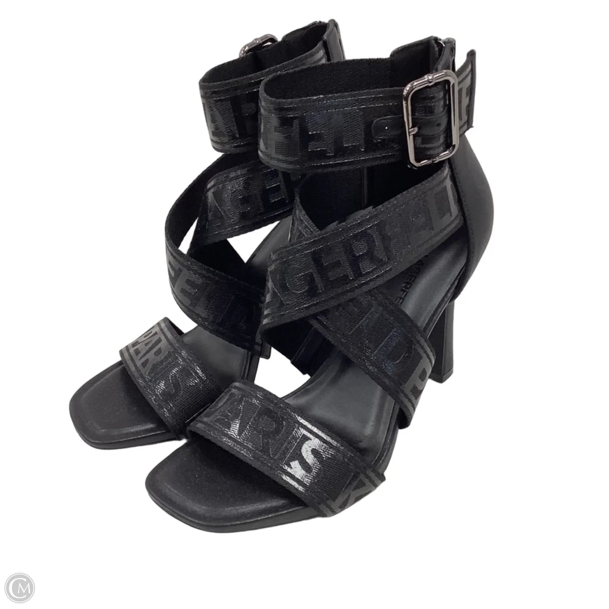 Sandals Heels Stiletto By Karl Lagerfeld In Black, Size: 8