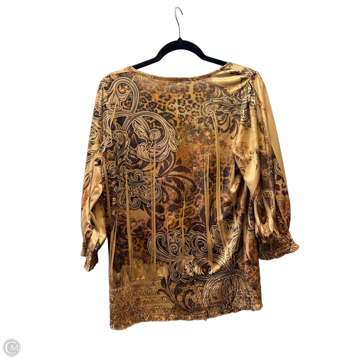 Blouse Long Sleeve By Cato In Paisley Print, Size: M