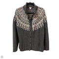 Sweater Cardigan By J. Jill In Grey & White, Size: L