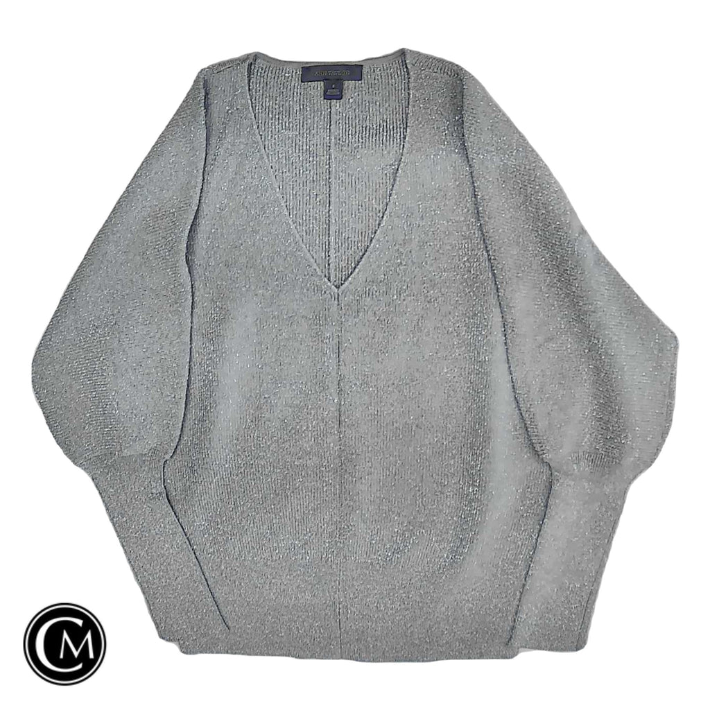 Sweater By Ann Taylor In Silver, Size: S