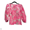 Top Long Sleeve Designer By Lilly Pulitzer In Pink & White, Size: 0