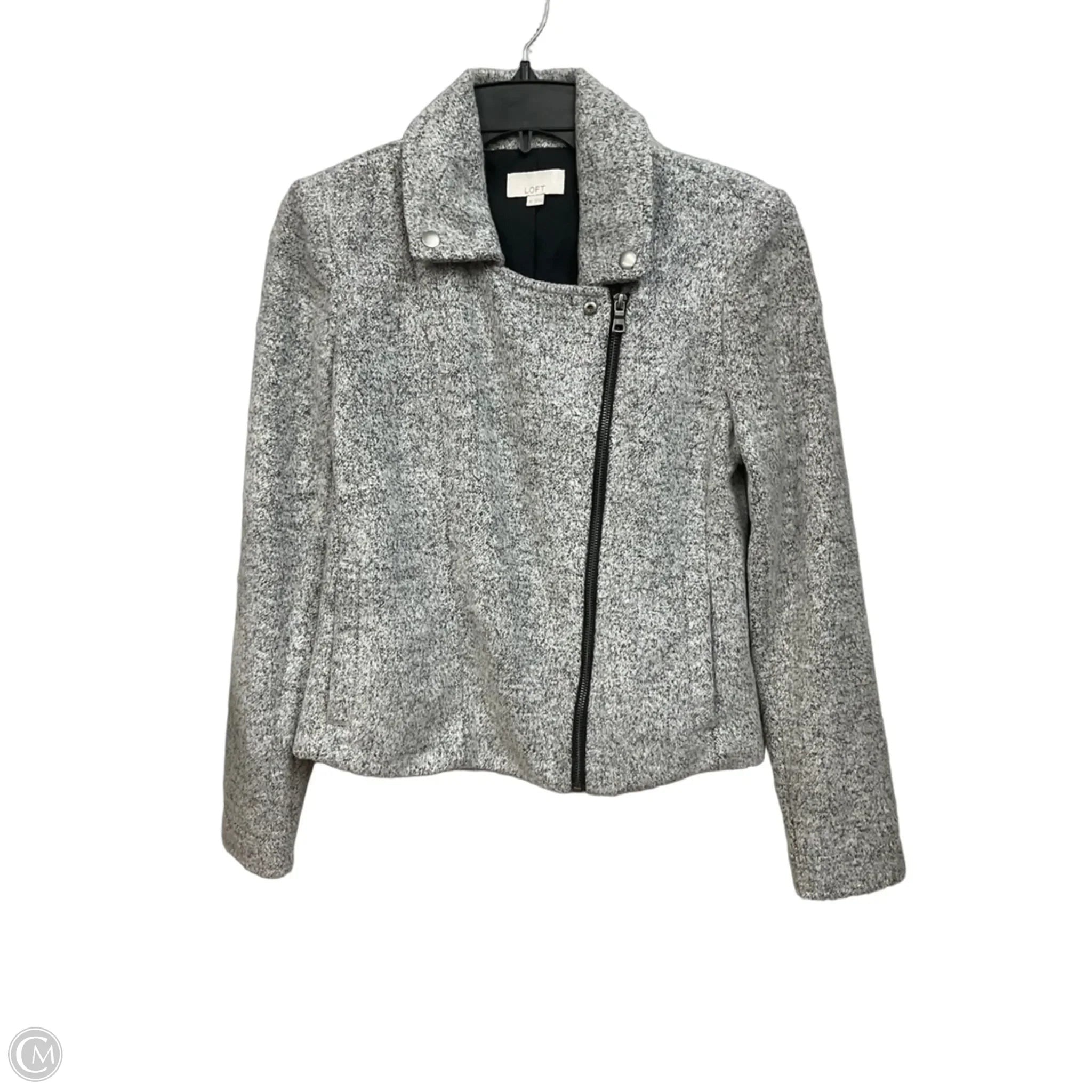 Jacket Moto By Loft In Grey, Size: Xs