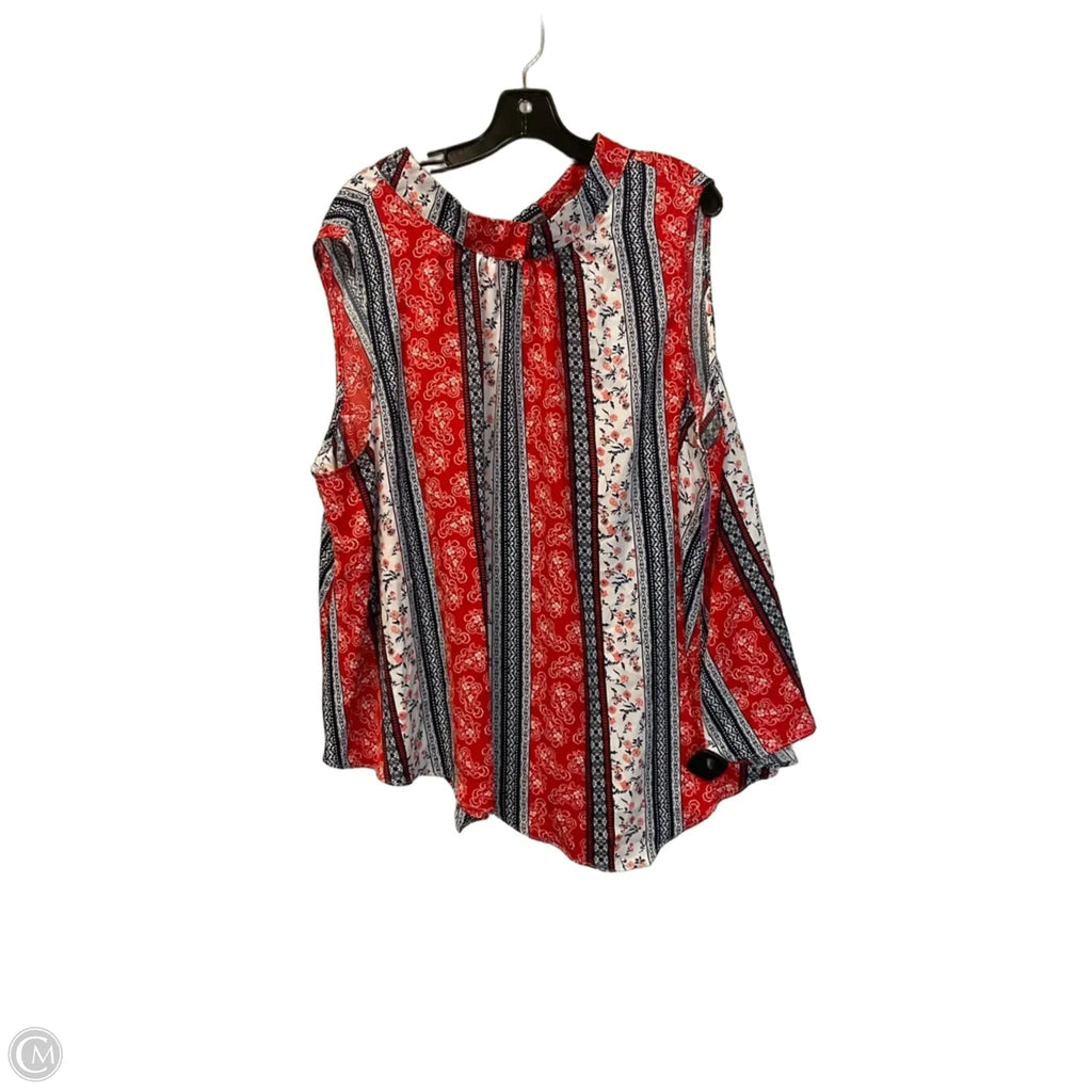 Top Sleeveless By Cato In Blue & Red, Size: 26