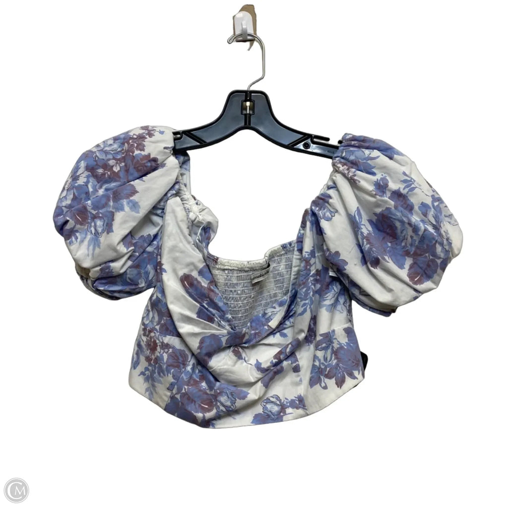 Top Short Sleeve By Abercrombie And Fitch In Blue & White, Size: M