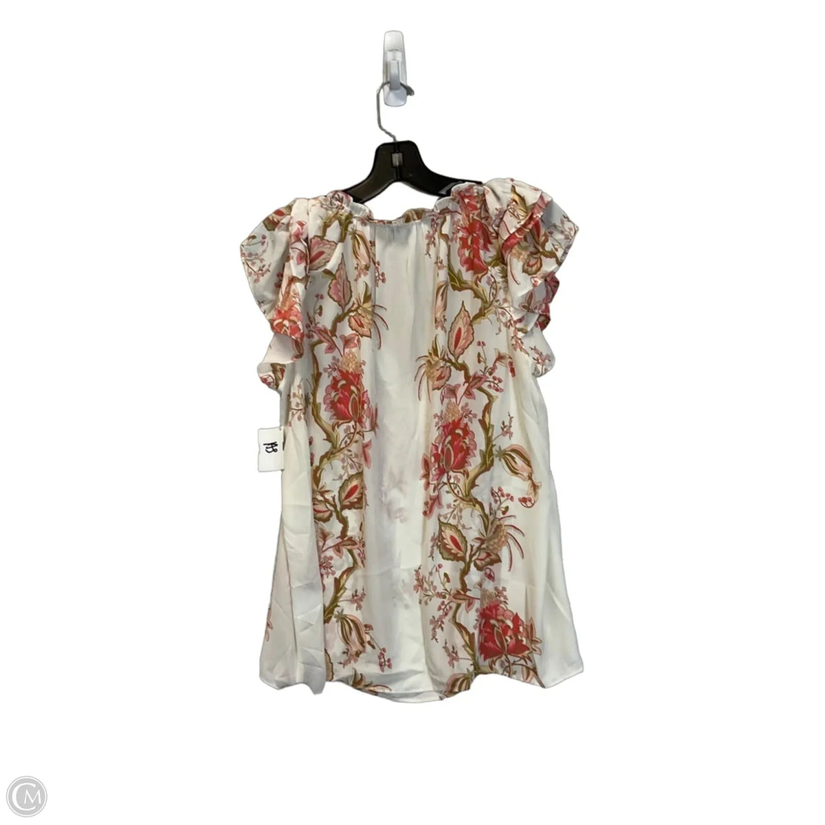 Top Short Sleeve By Rose And Olive In Cream & Pink, Size: L