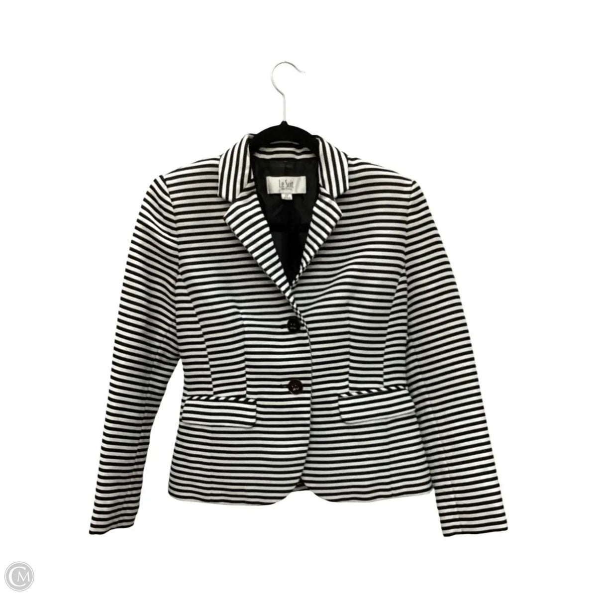 Blazer By Le Suit In Striped Pattern, Size: Sp