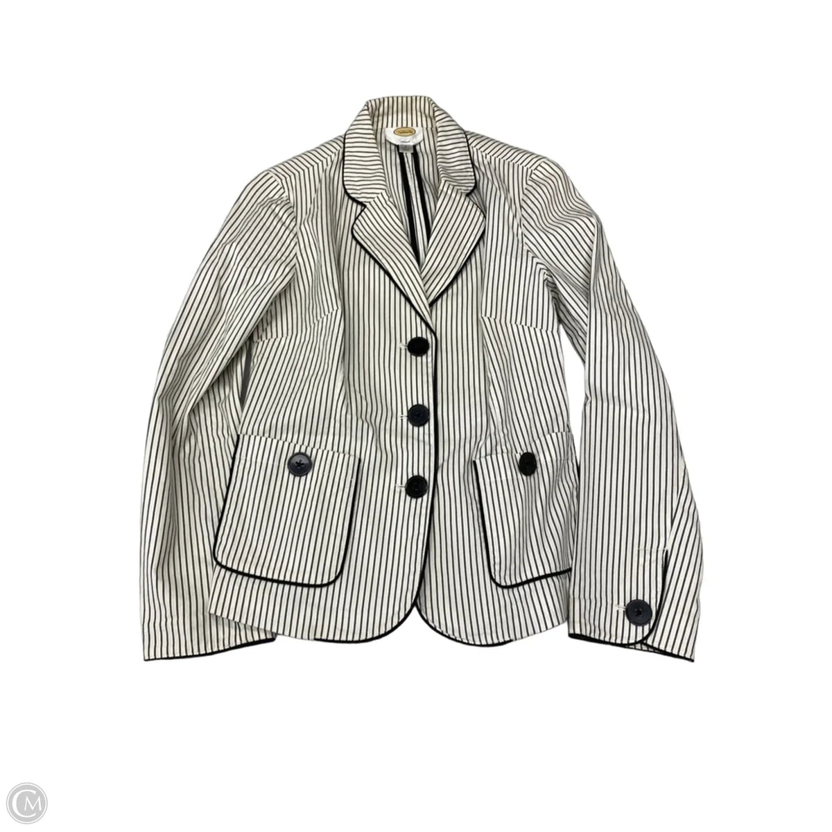 Blazer By Talbots In Striped Pattern, Size: S