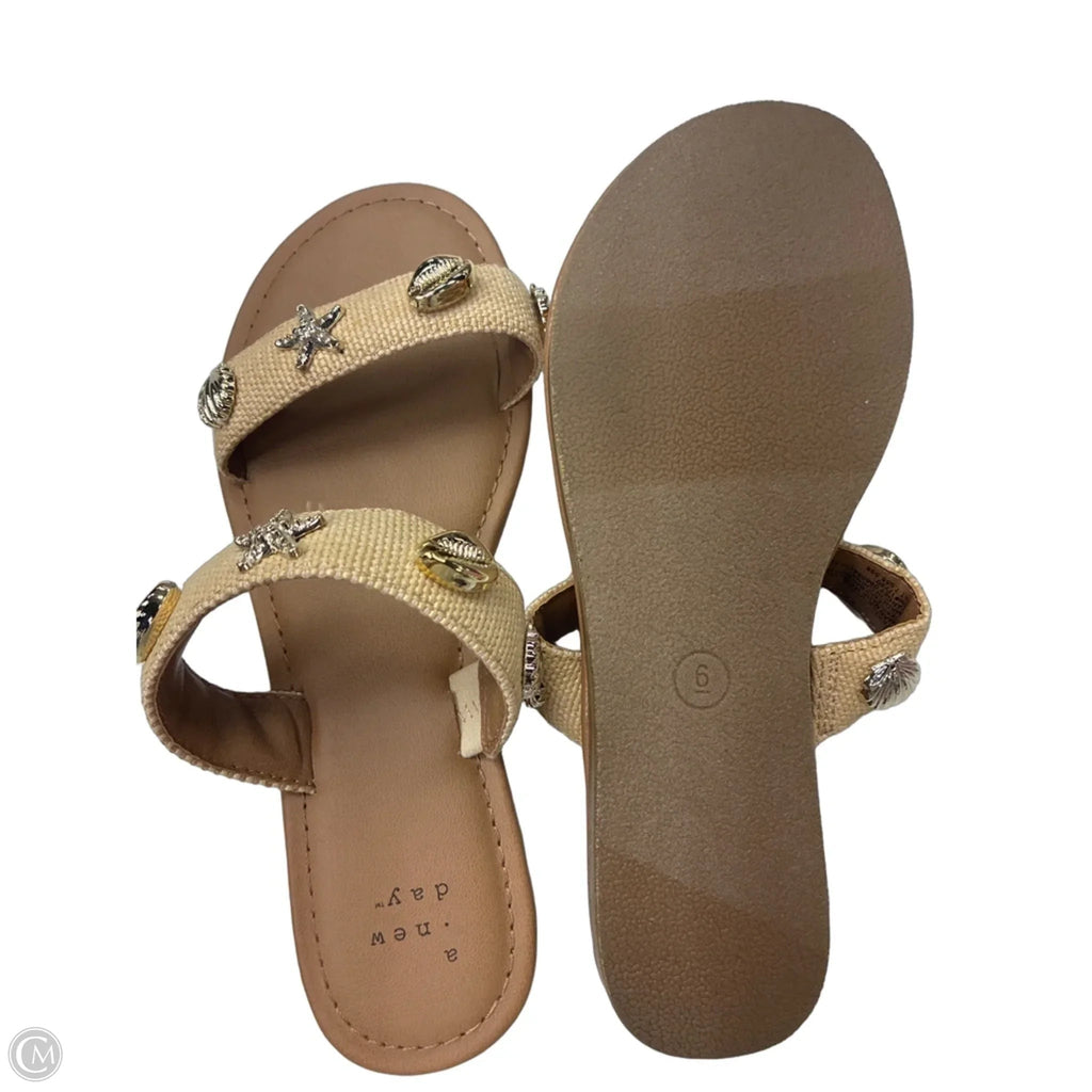 Sandals Flats By A New Day In Tan, Size: 6