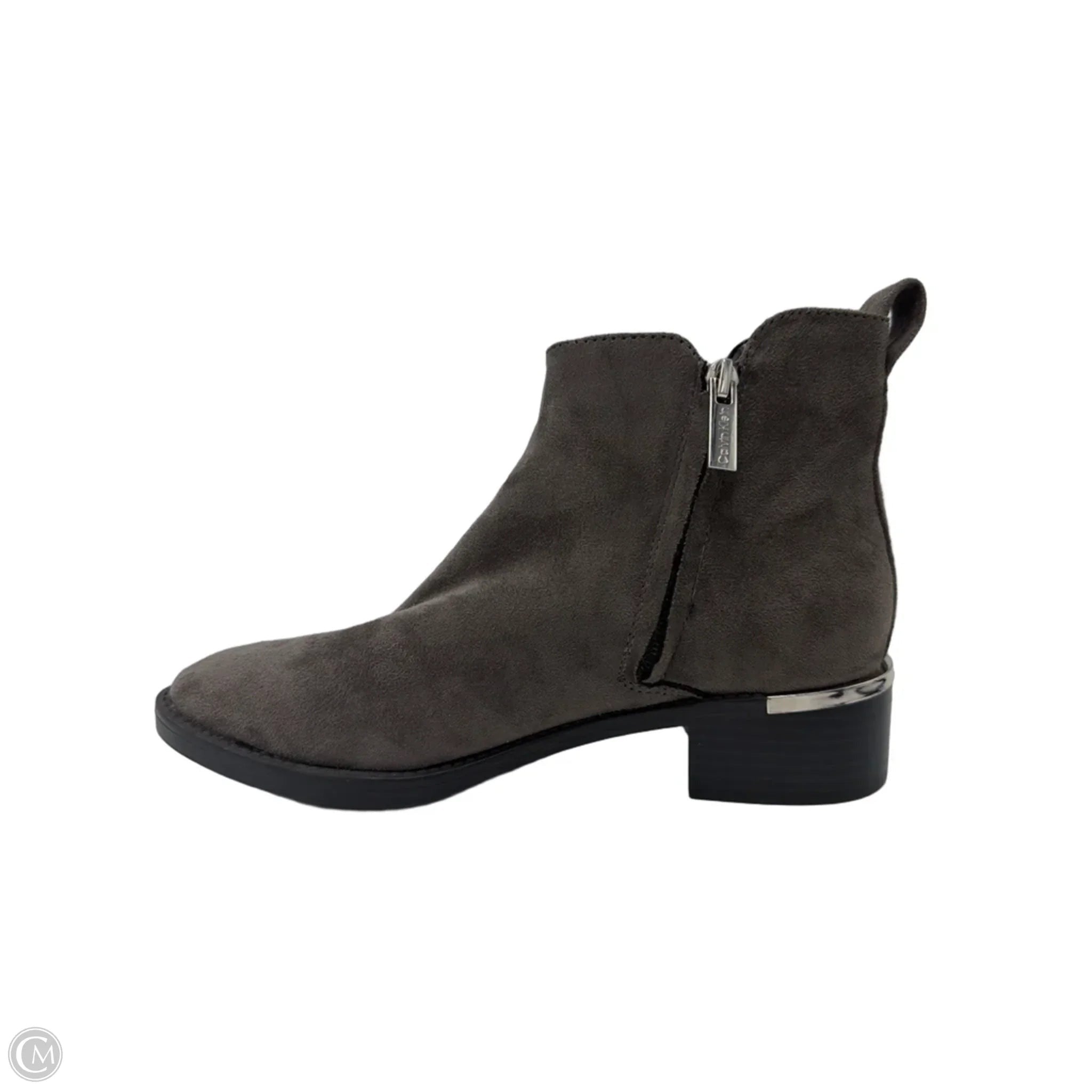 Boots Ankle Heels By Calvin Klein In Grey, Size: 6