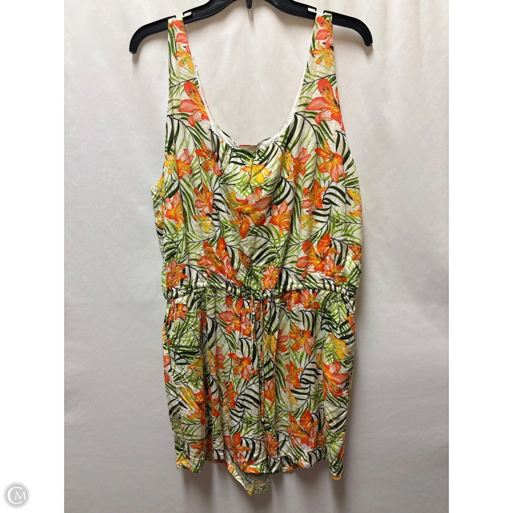 Romper By Cato In Orange & Yellow, Size: Xl