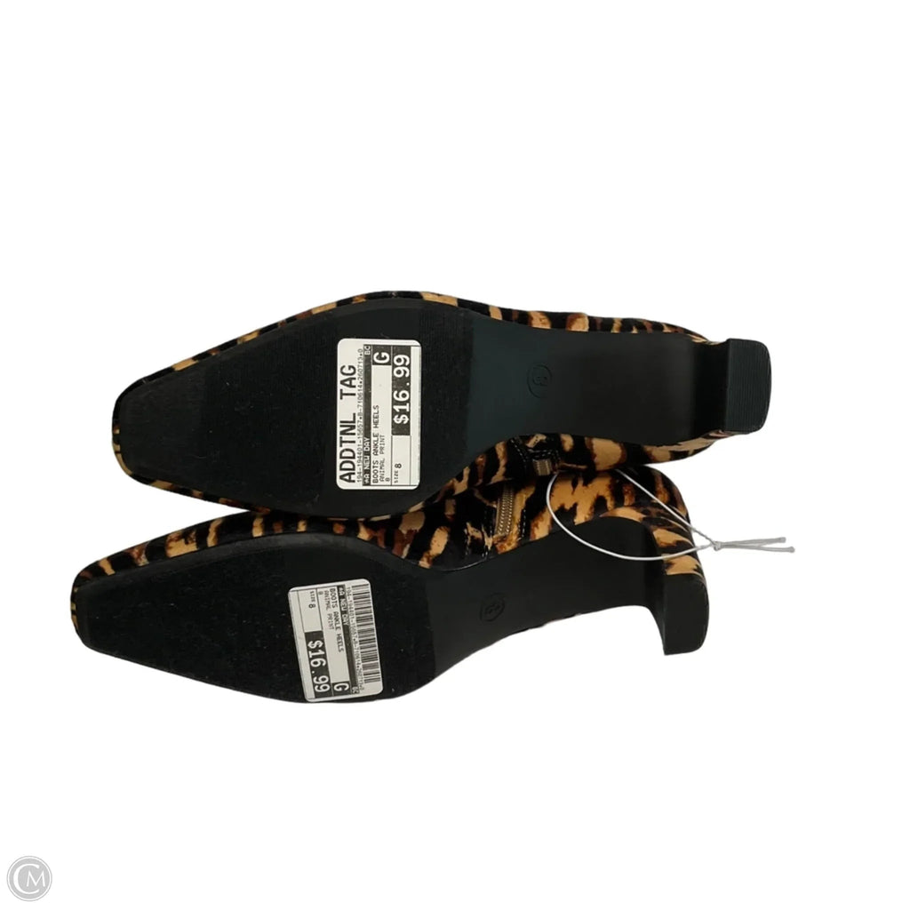 Boots Ankle Heels By A New Day In Animal Print, Size: 8
