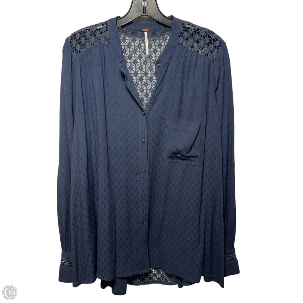 Top Long Sleeve By Free People In Navy, Size: M