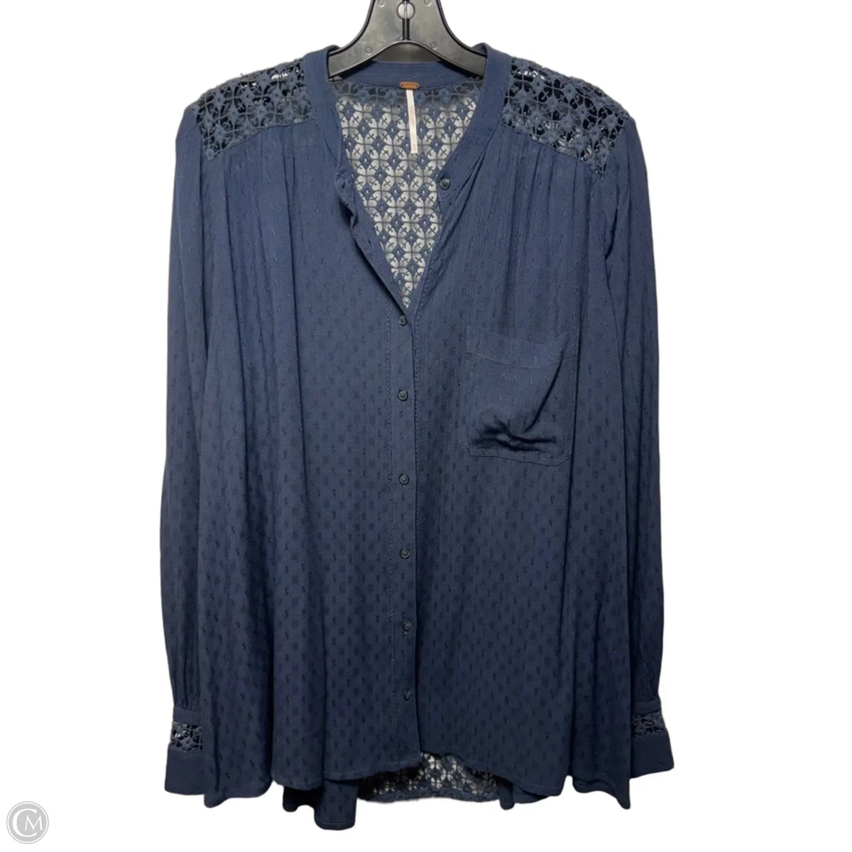 Top Long Sleeve By Free People In Navy, Size: M