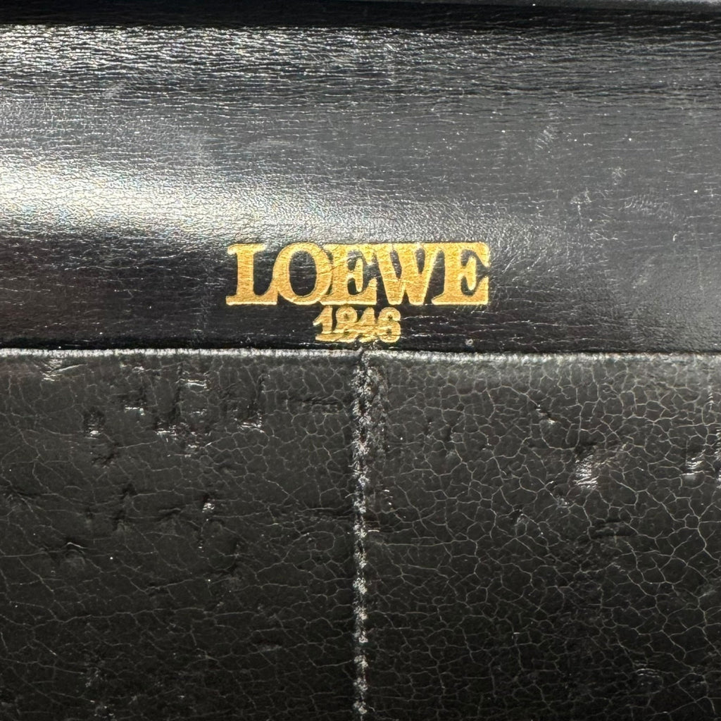 AS IS Vintage Leather Flap Shoulder Bag Luxury Designer By Loewe, Size: Small