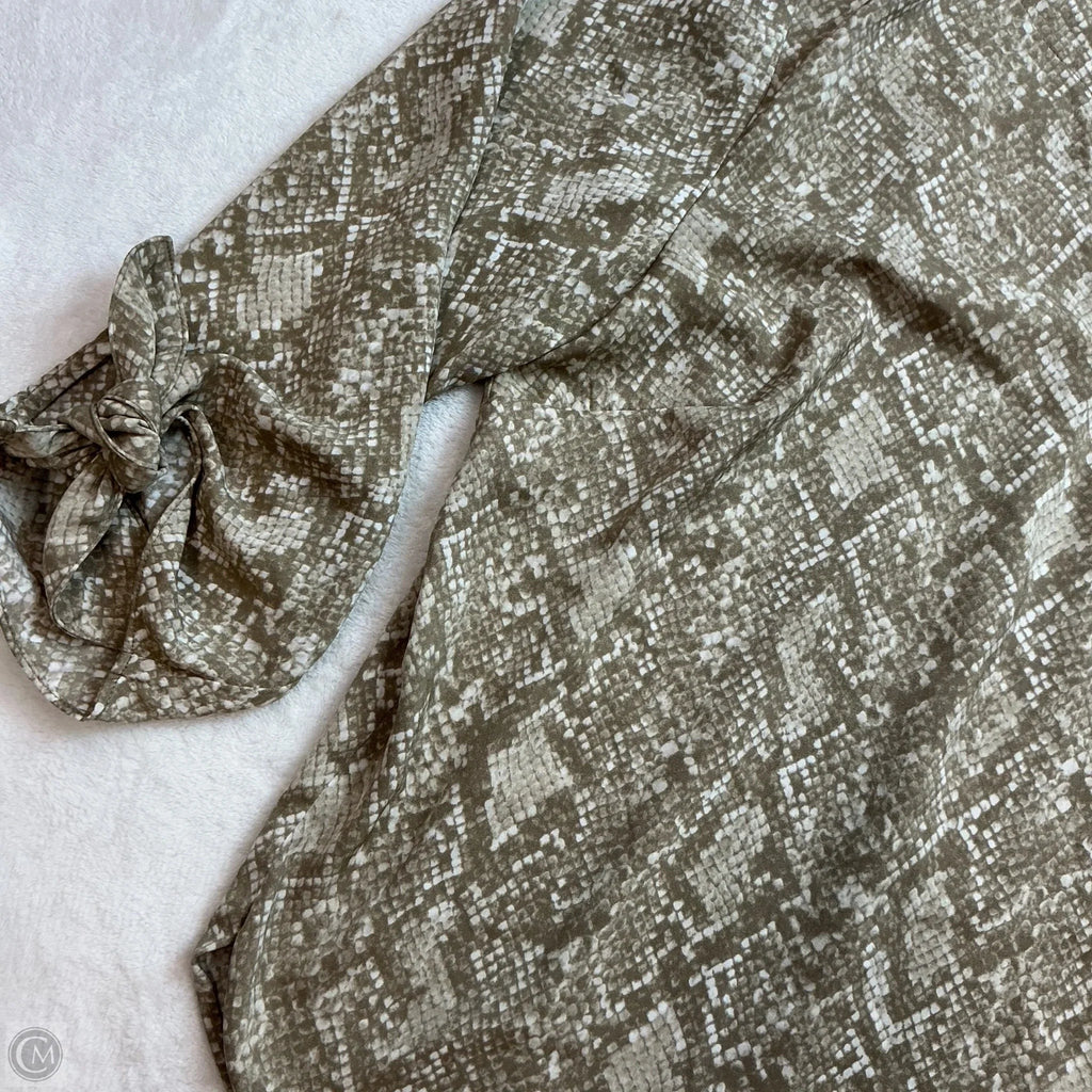 Top Long Sleeve By Michael By Michael Kors In Snakeskin Print, Size: Xl