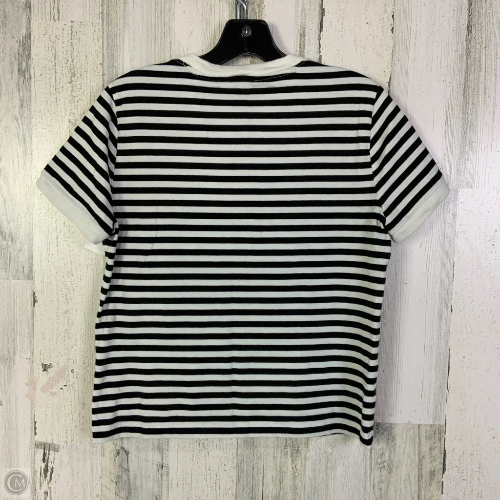 Top Short Sleeve By Madewell In Black & White, Size: M
