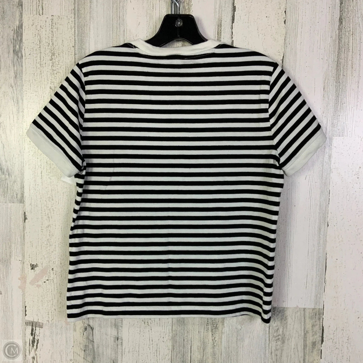 Top Short Sleeve By Madewell In Black & White, Size: M