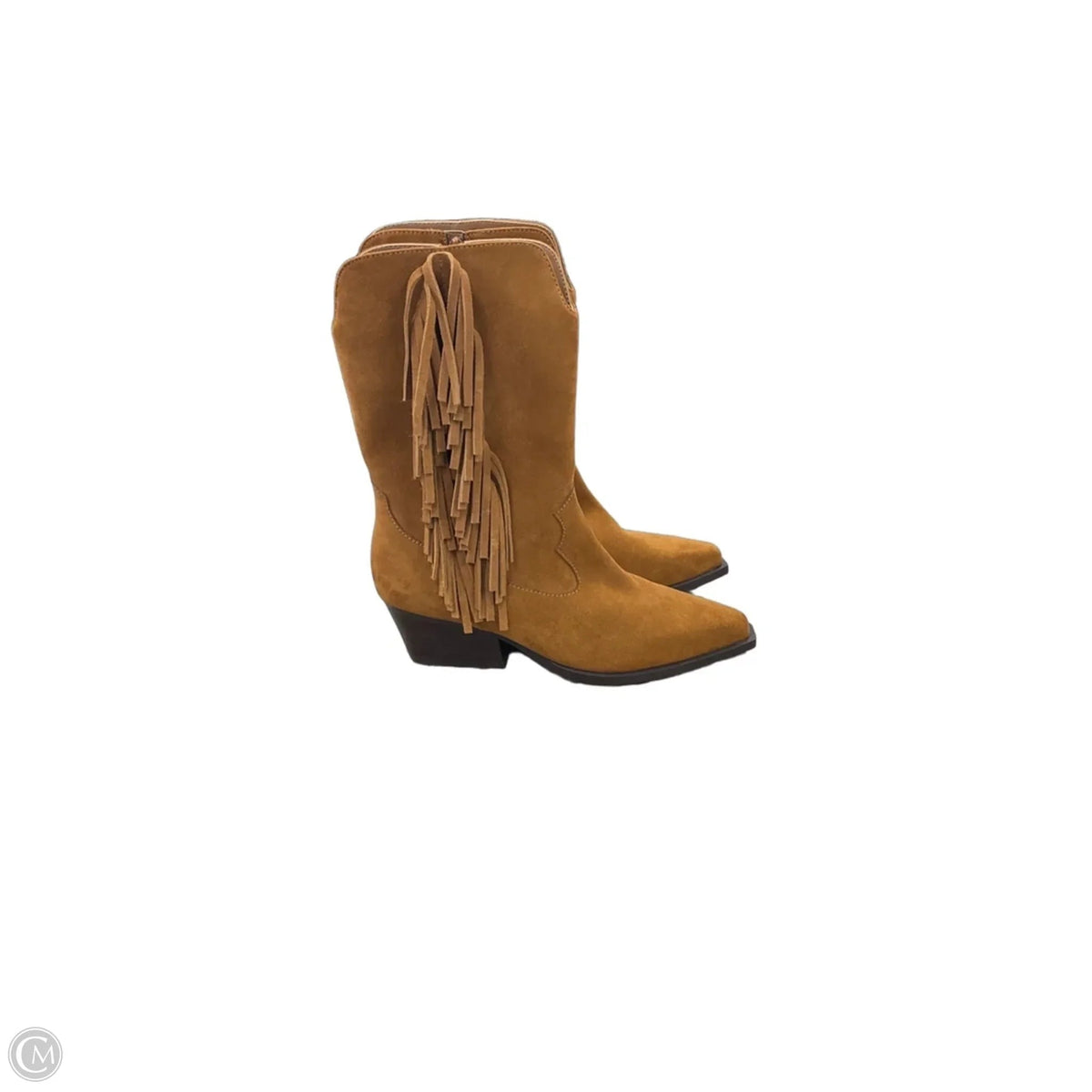 Boots Mid-calf Heels By Abercrombie And Fitch In Tan, Size: 10