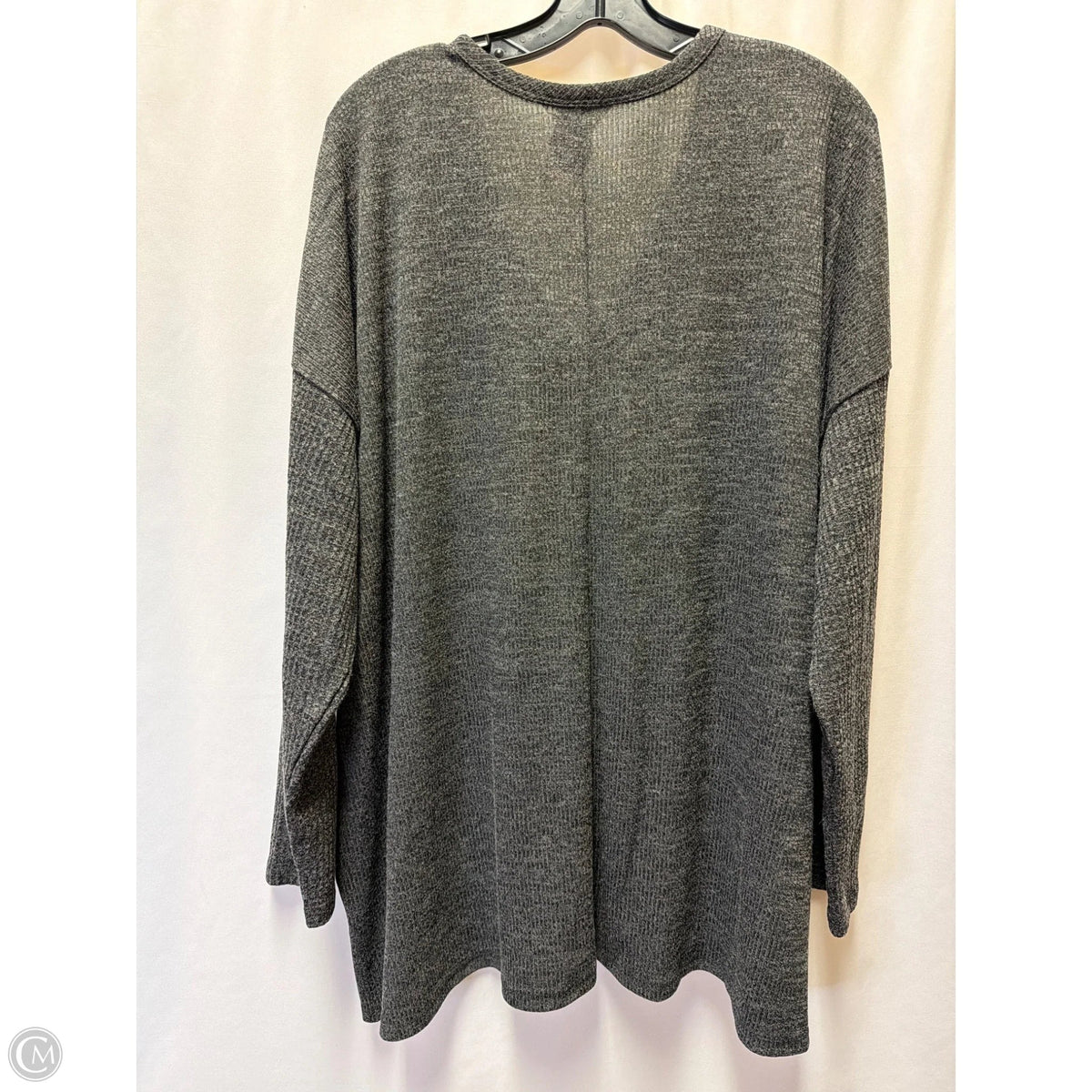 Top Long Sleeve By Terra & Sky In Black, Size: 3x