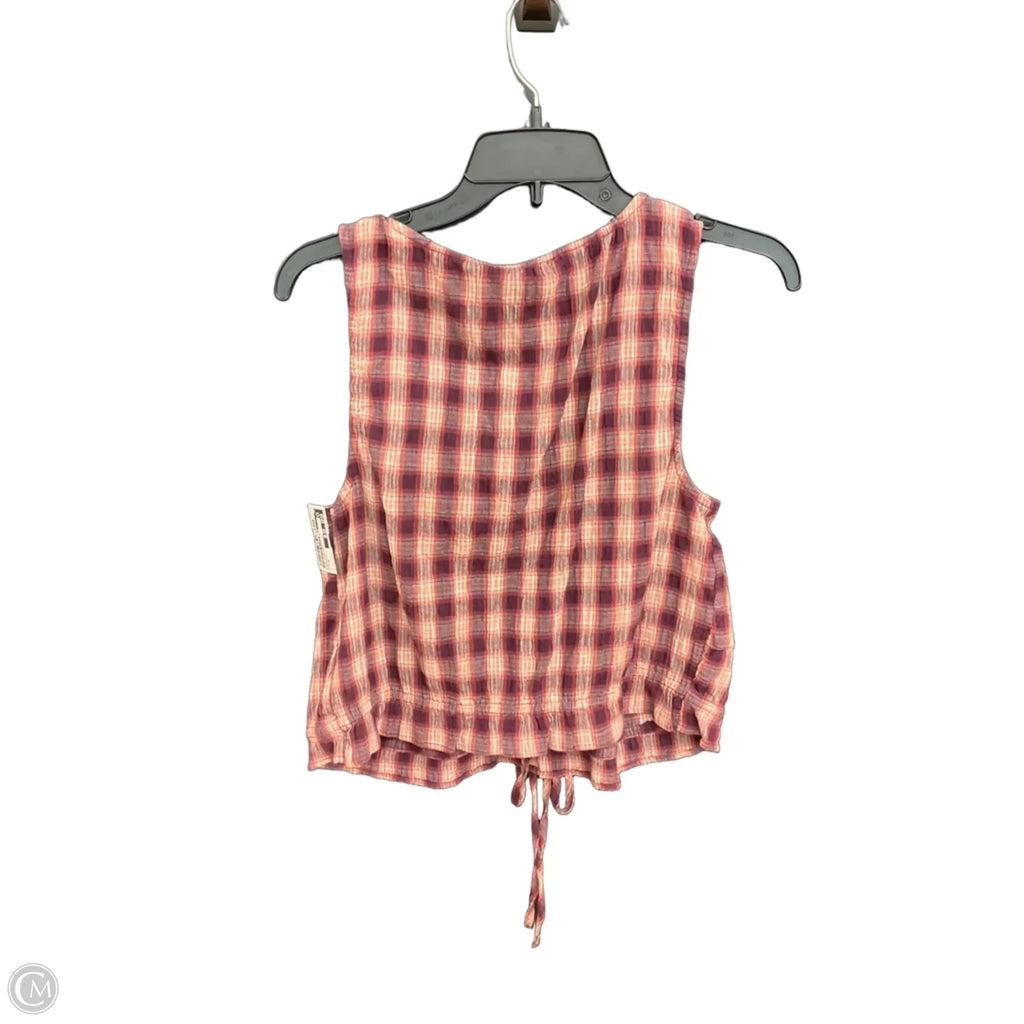 Top Sleeveless By American Eagle In Plaid Pattern, Size: S