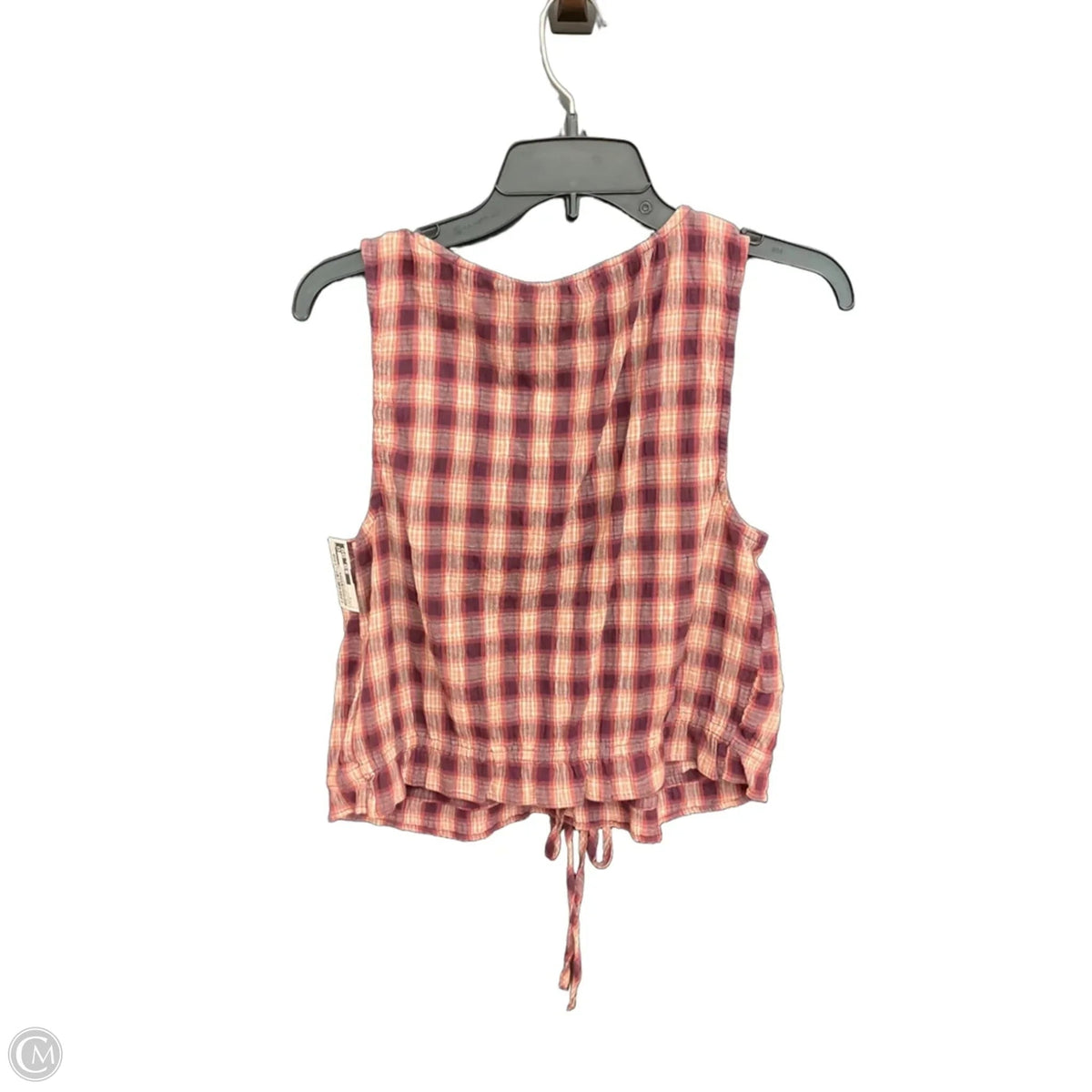 Top Sleeveless By American Eagle In Plaid Pattern, Size: S