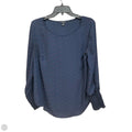 Blouse Long Sleeve By Ann Taylor In Navy, Size: M