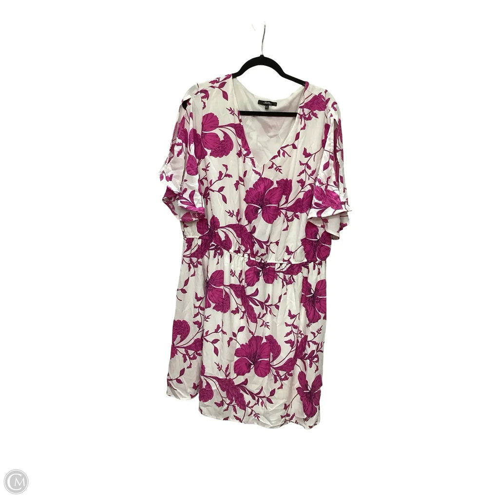 Dress Casual Short By Andree By Unit In Pink & White, Size: 2x