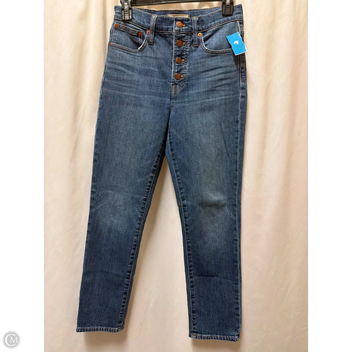 Jeans Straight By Madewell In Blue Denim, Size: 0