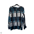 Top Long Sleeve By Liz Claiborne In Black & White, Size: Xxl