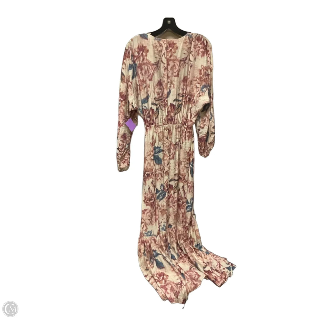 Dress Casual Maxi By H&m In Cream & Pink, Size: Xs