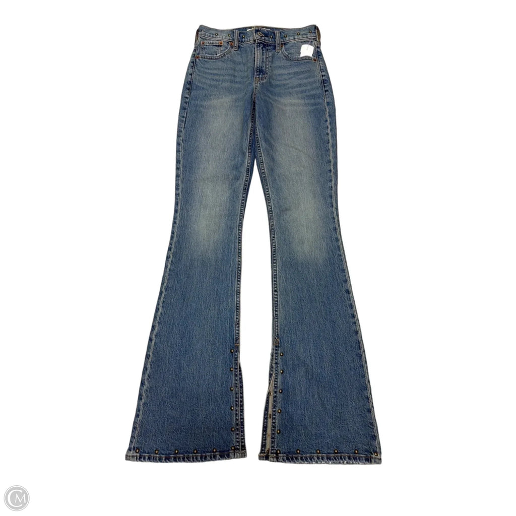 Jeans Boot Cut By Abercrombie And Fitch In Blue Denim, Size: 0