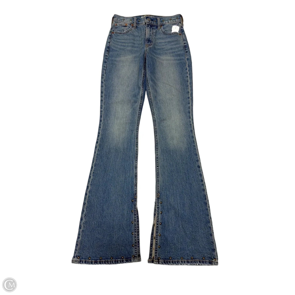 Jeans Boot Cut By Abercrombie And Fitch In Blue Denim, Size: 0