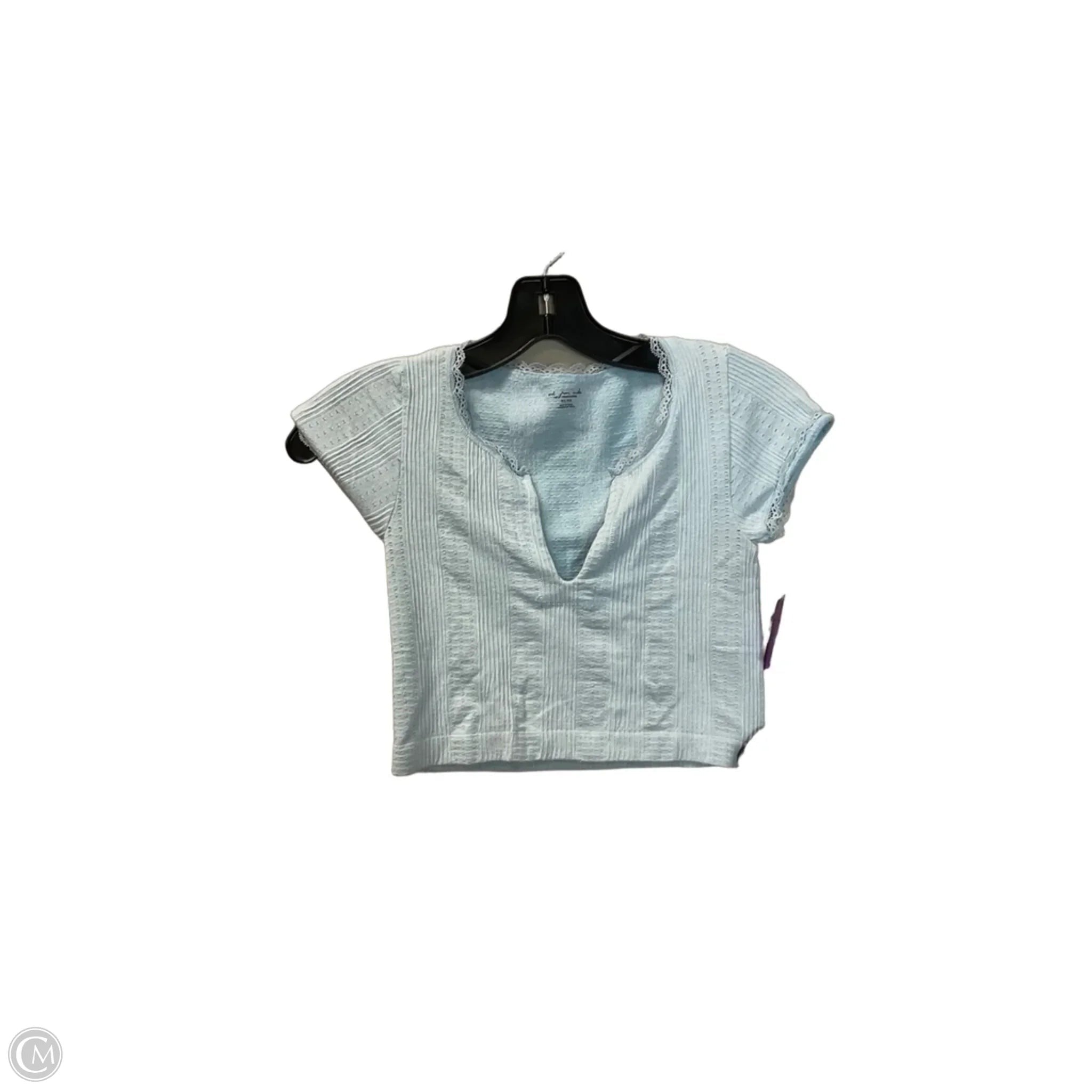 Top Short Sleeve Basic By Urban Outfitters In Blue, Size: M
