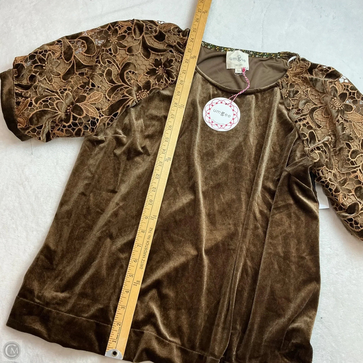 Top 3/4 Sleeve By Umgee In Brown, Size: L