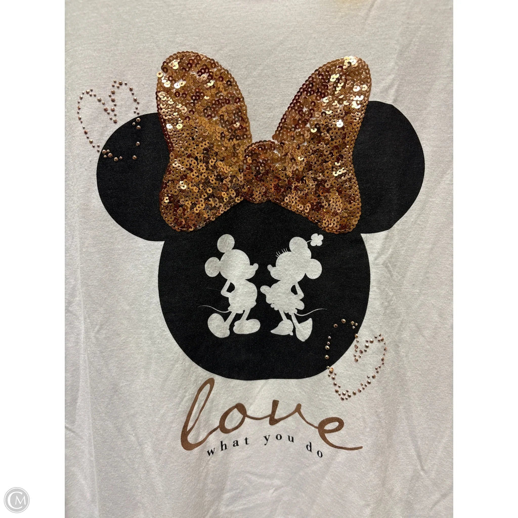 Top Short Sleeve By Disney In White, Size: L