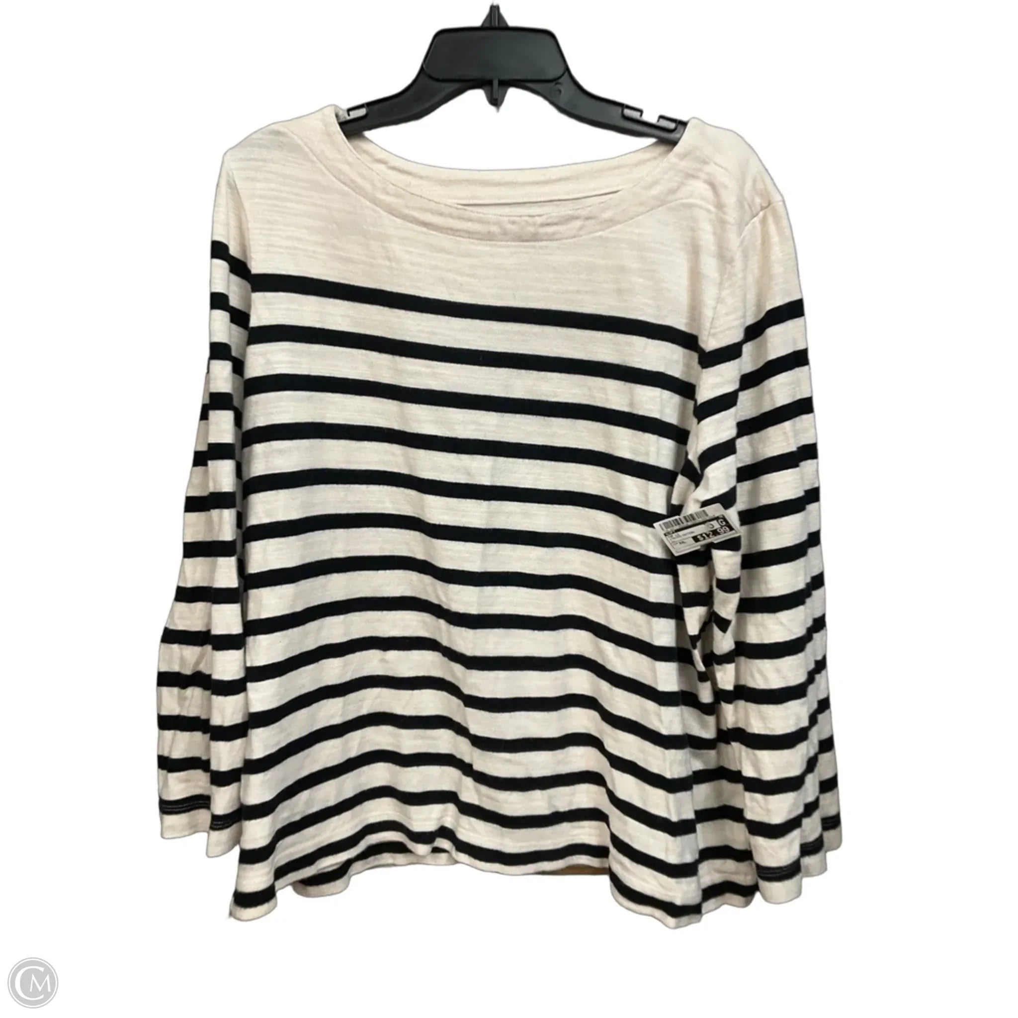 Top Long Sleeve By Loft In Striped Pattern, Size: Xxl