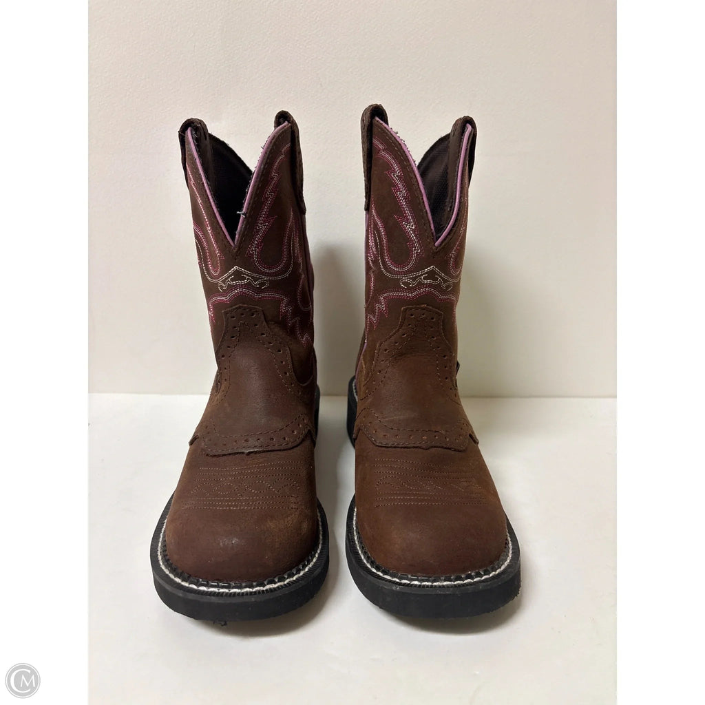 Boots Western By Justin In Brown, Size: 6