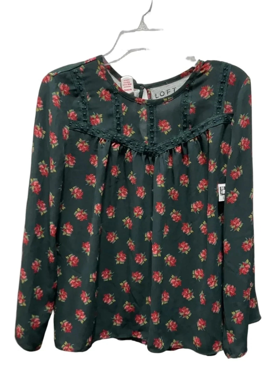 Top Long Sleeve Basic By Loft In Green, Size: S