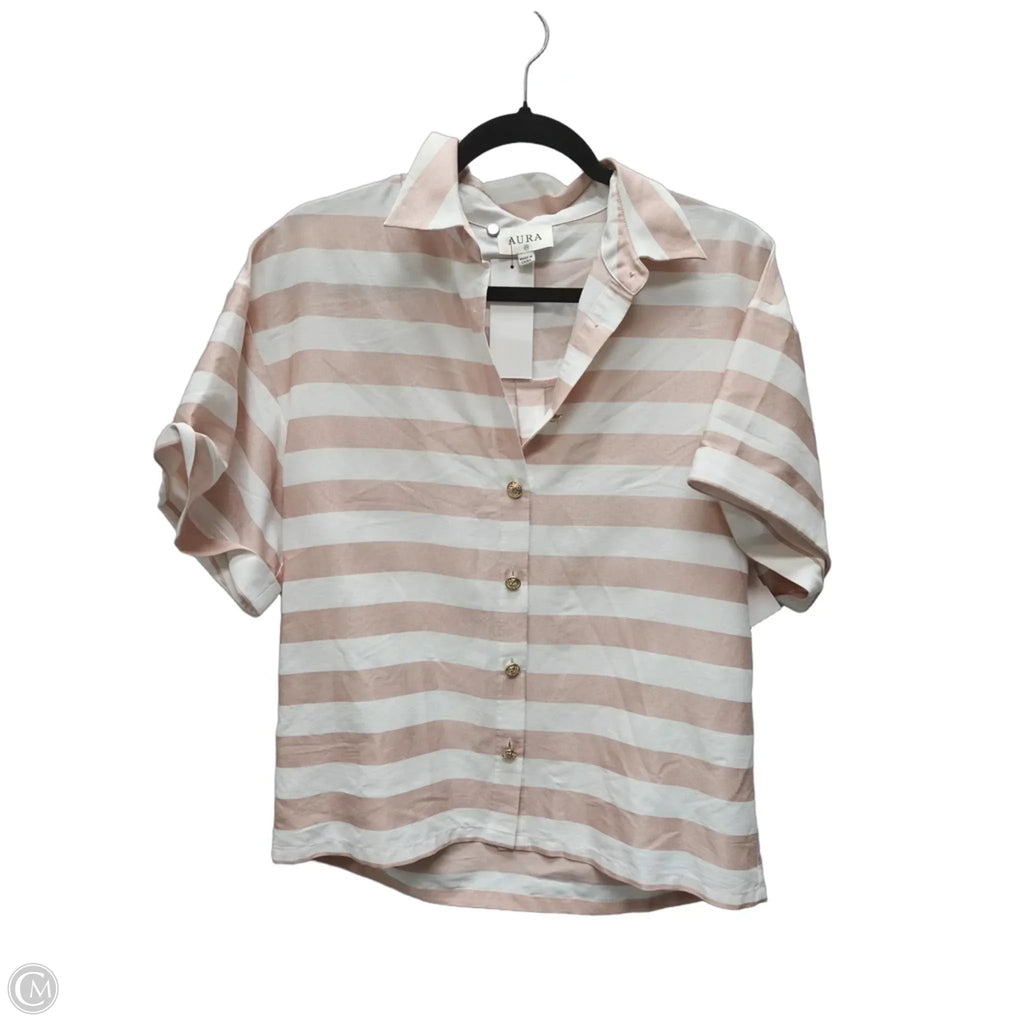 Top Short Sleeve By Aura In Striped Pattern, Size: Xs