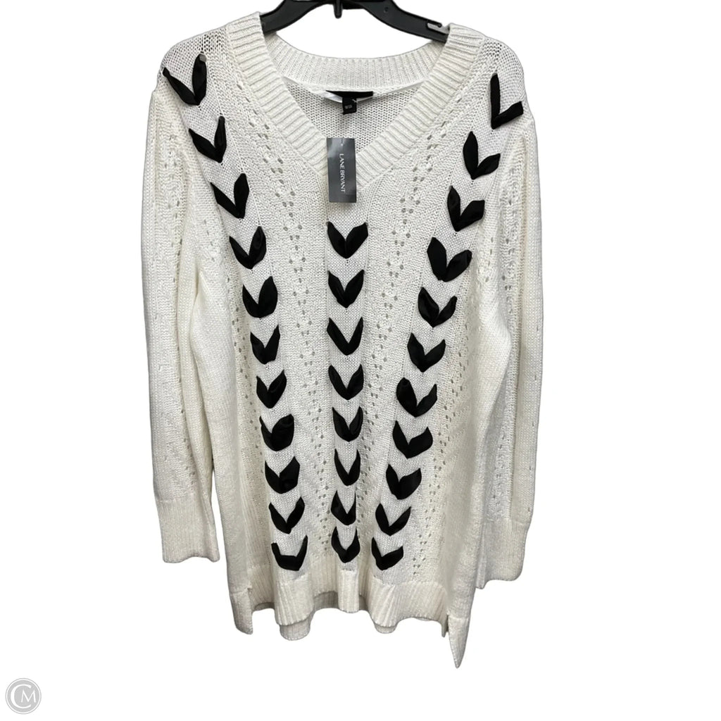 Sweater By Lane Bryant In White, Size: 2x